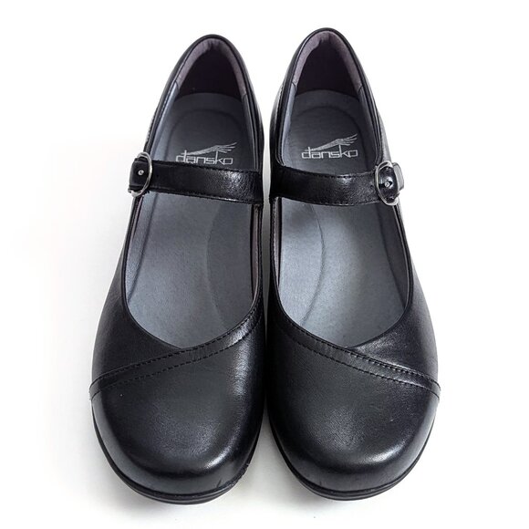 Dansko Shoes - Dansko Fawna Shoes 39 8.5-9 Black Leather Milled Napa Mary Jane Modest Comfort